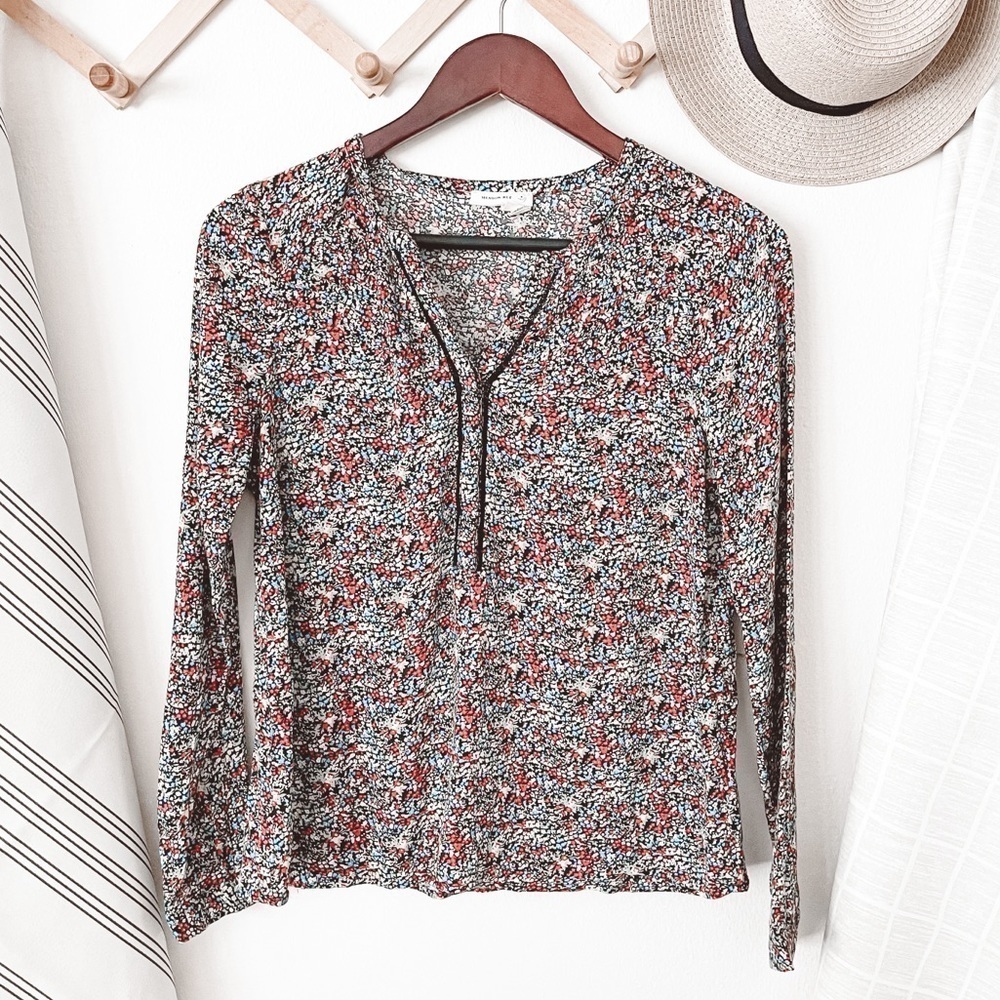 Anthropologie Meadow Rue Dainty Floral Long Sleeve Top